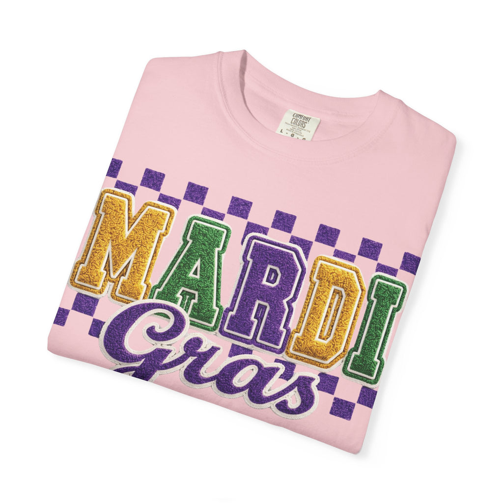 Faux Yarn Mardi Gras Comfort Colors Shirt