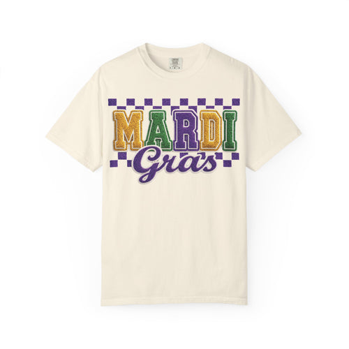 Faux Yarn Mardi Gras Comfort Colors Shirt