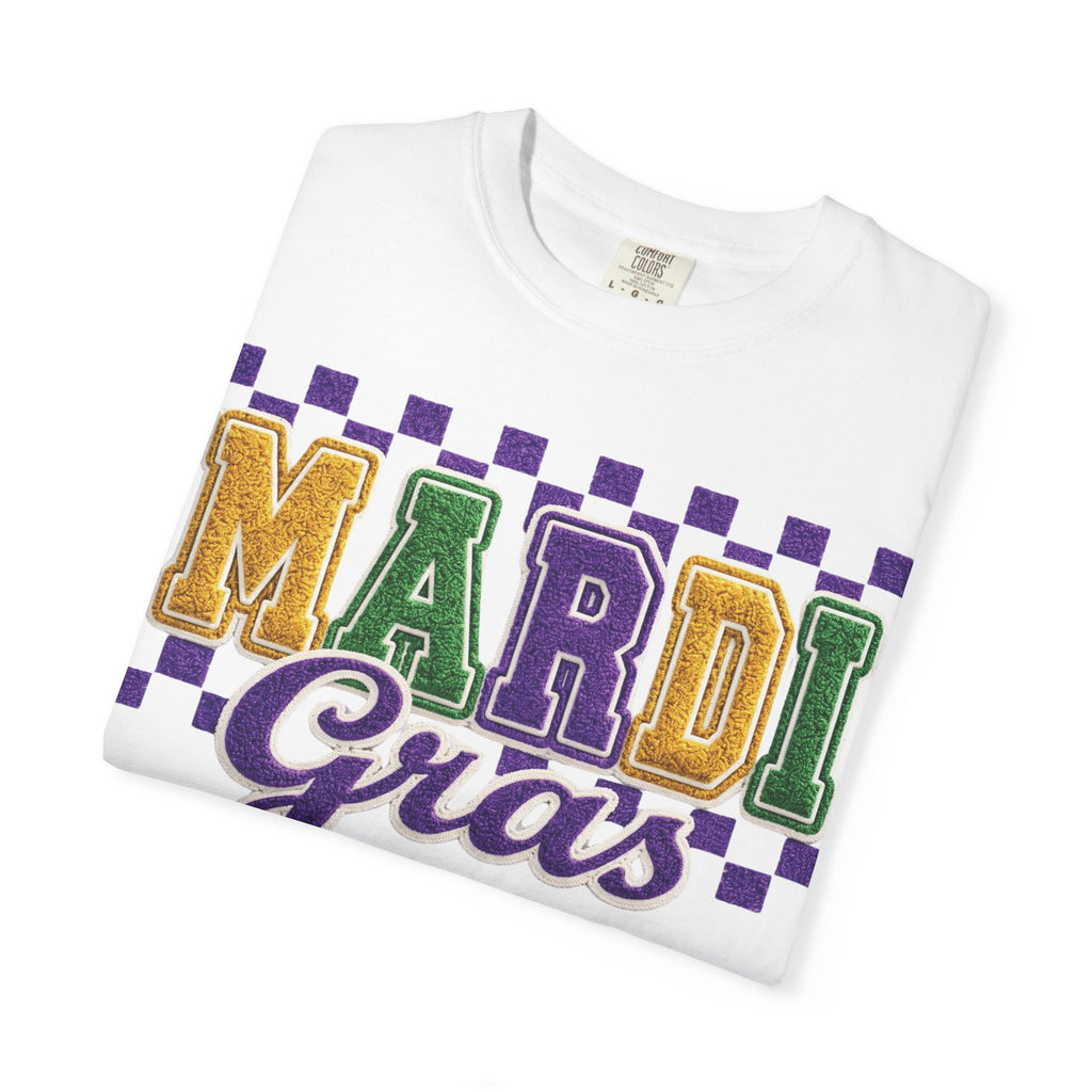 Faux Yarn Mardi Gras Comfort Colors Shirt