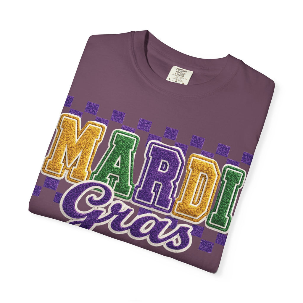 Faux Yarn Mardi Gras Comfort Colors Shirt