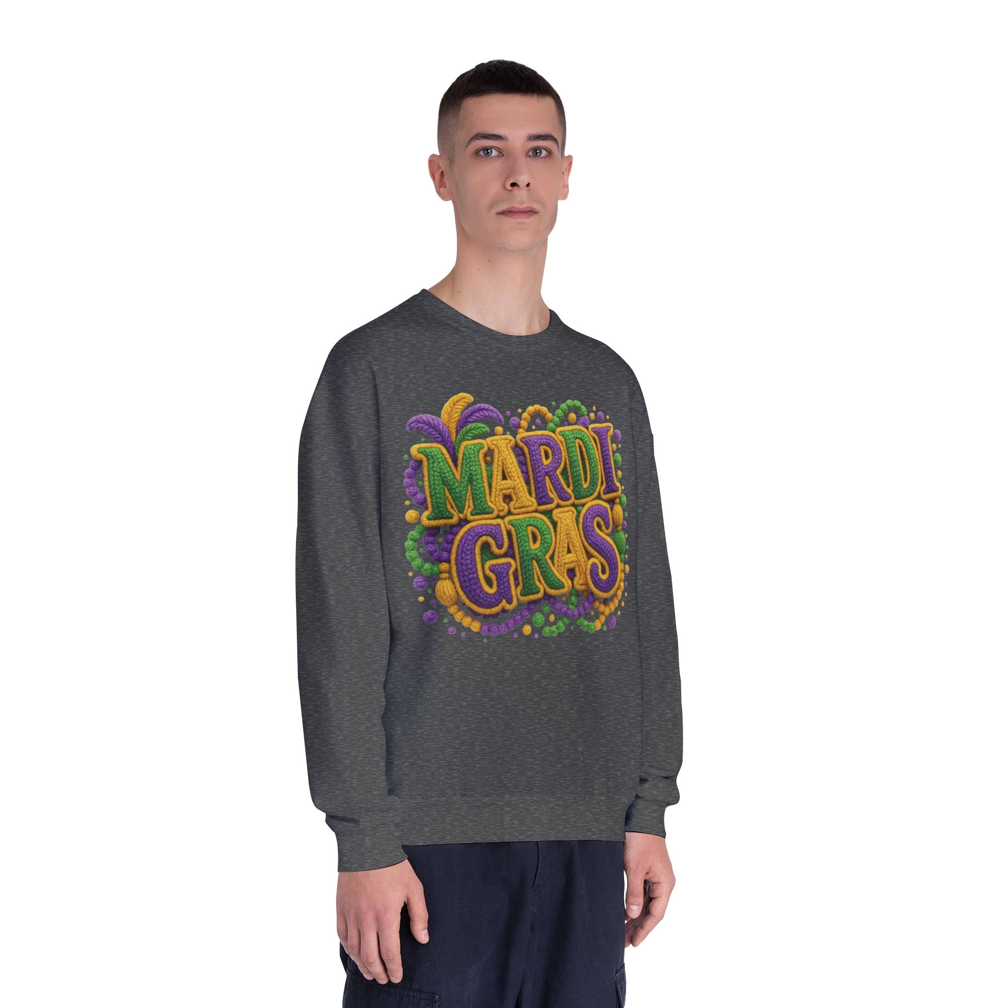 Mardi Gras Beads and Mask Sweatshirt | Carnival Parade Shirt