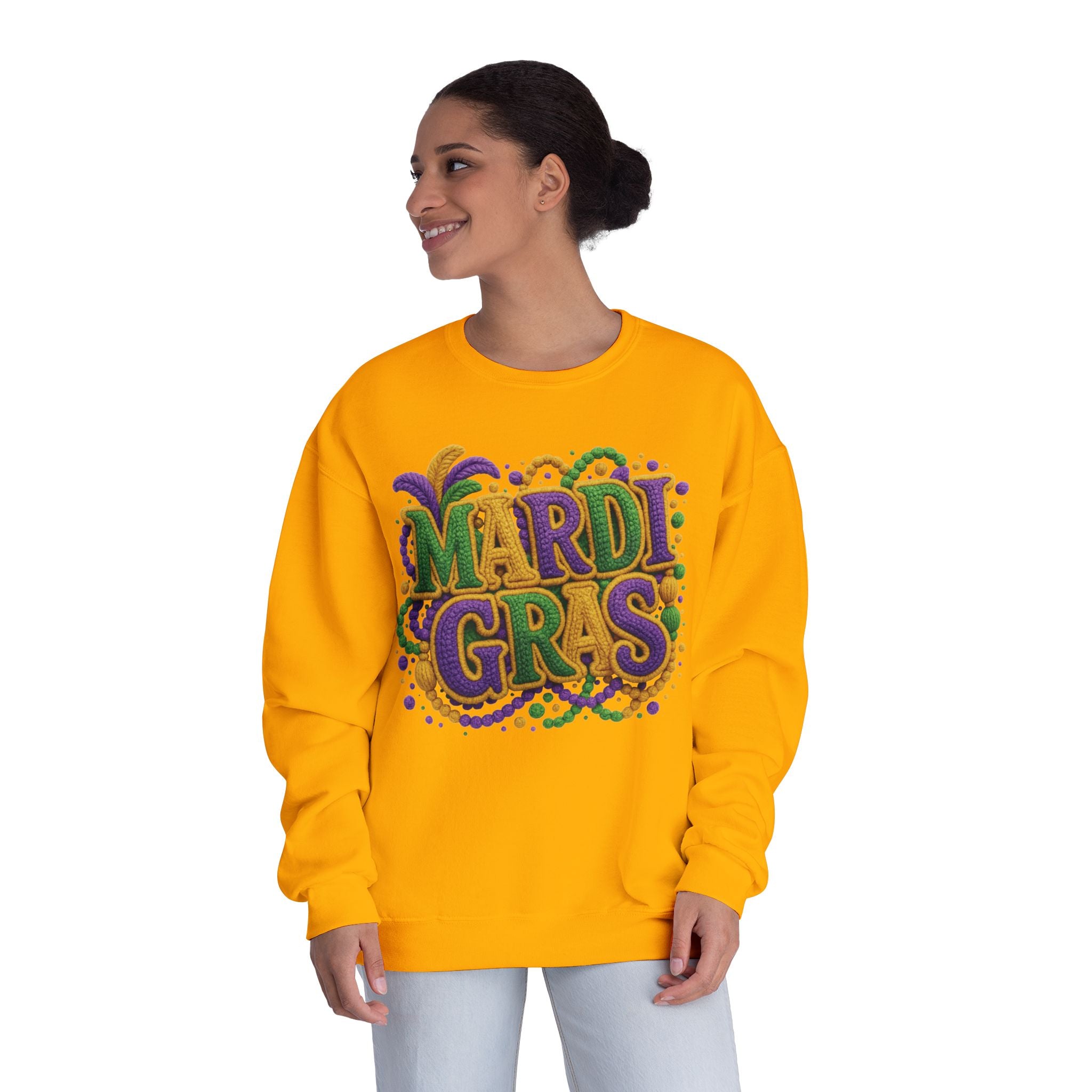 Mardi Gras Beads and Mask Sweatshirt | Carnival Parade Shirt