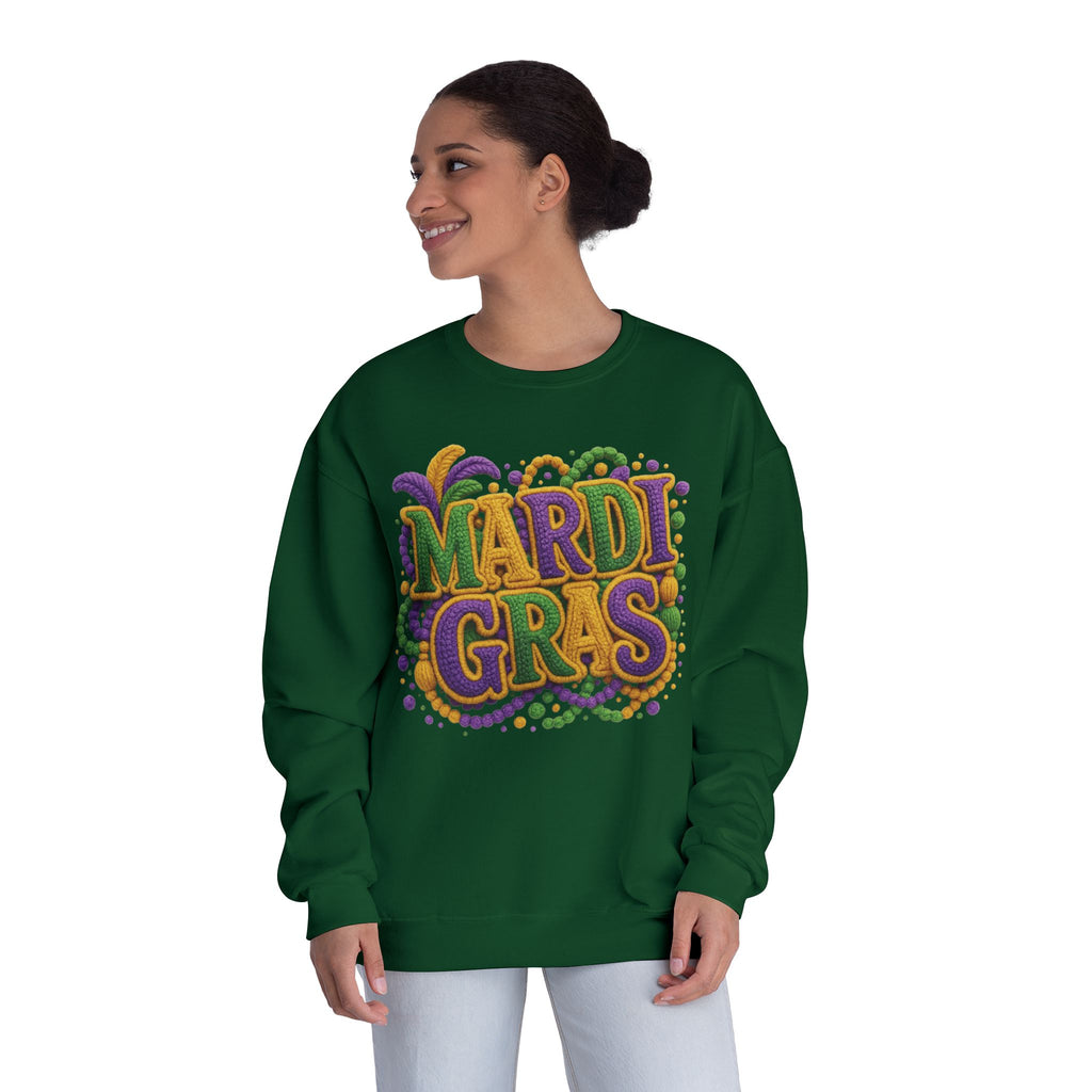 Mardi Gras Beads and Mask Sweatshirt | Carnival Parade Shirt