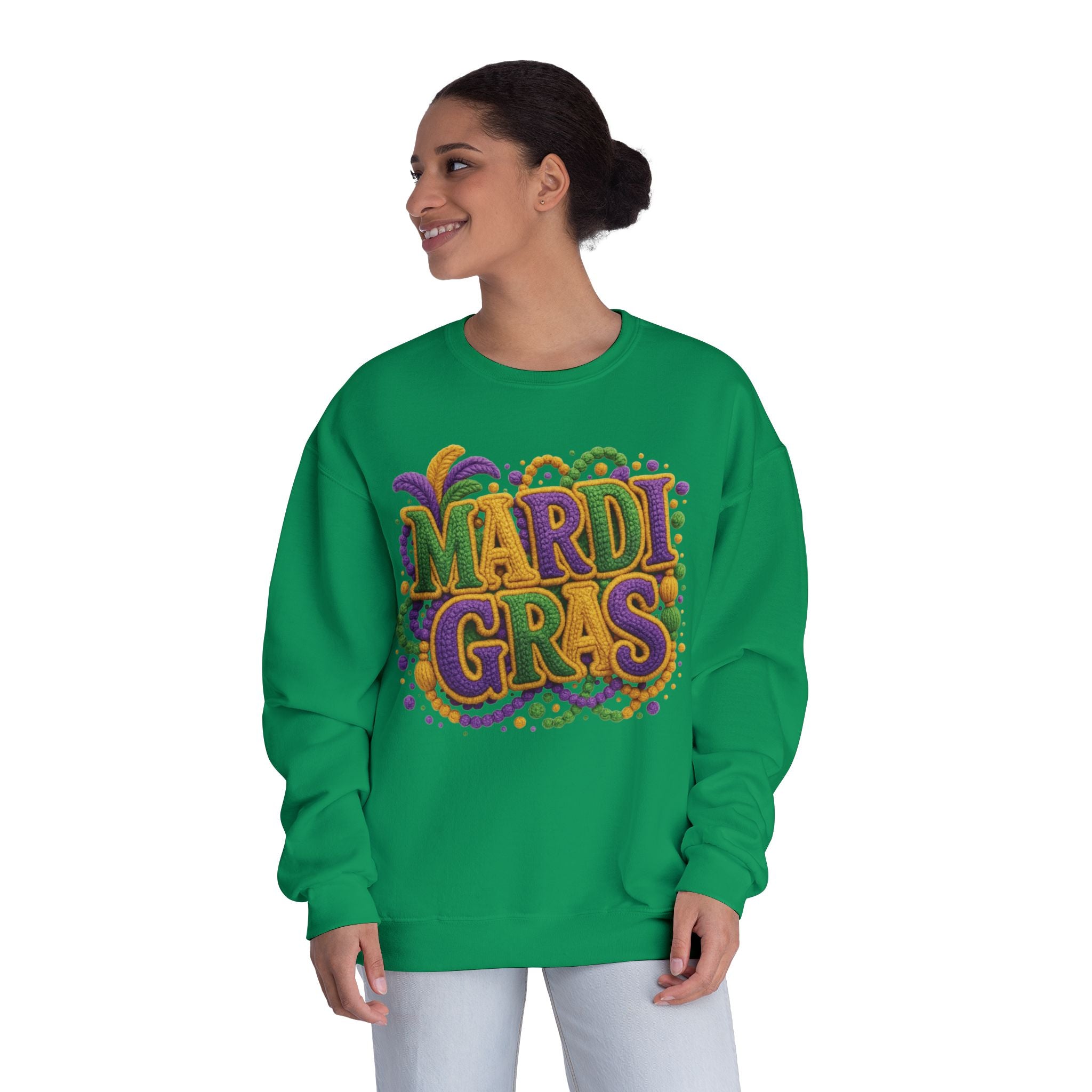 Mardi Gras Beads and Mask Sweatshirt | Carnival Parade Shirt