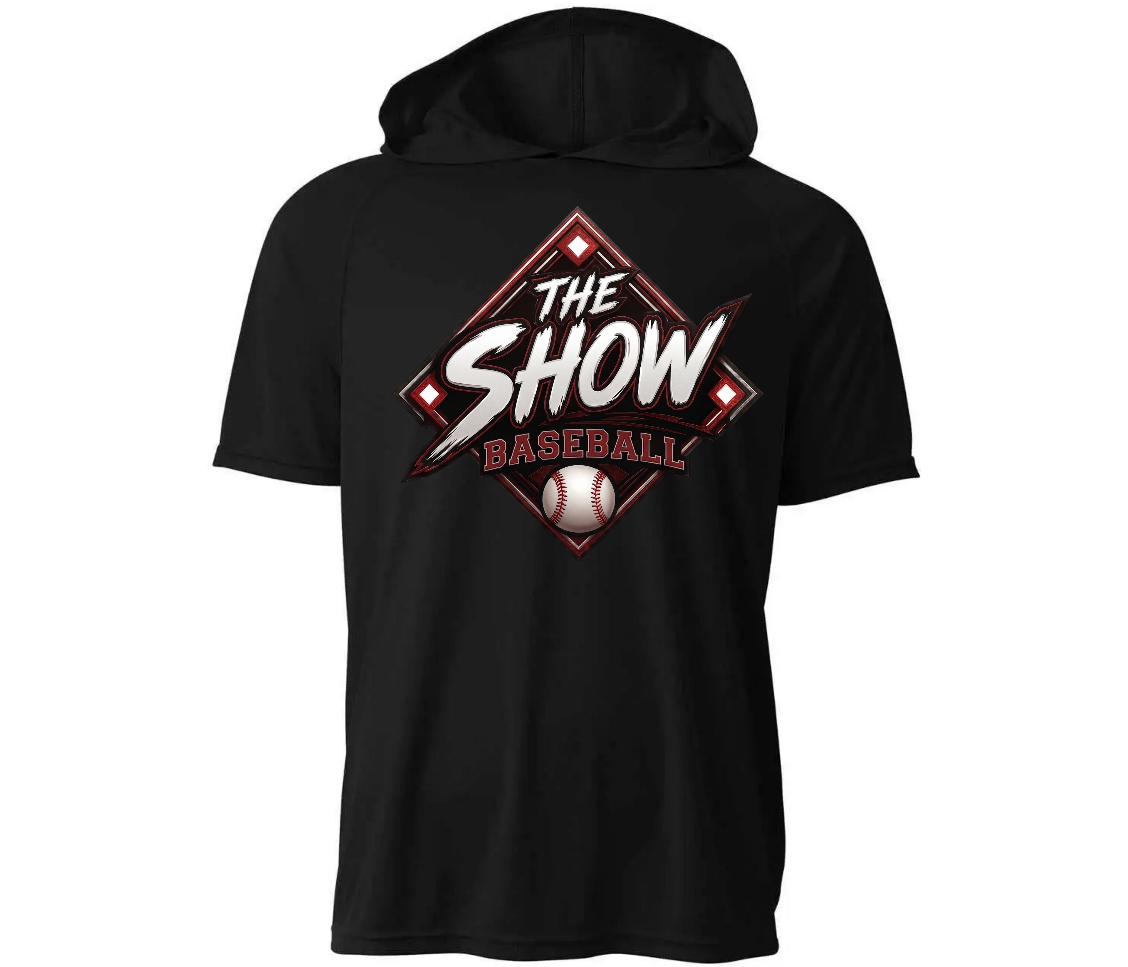 The Show Baseball Short Sleeve Hooded Logo Shirt
