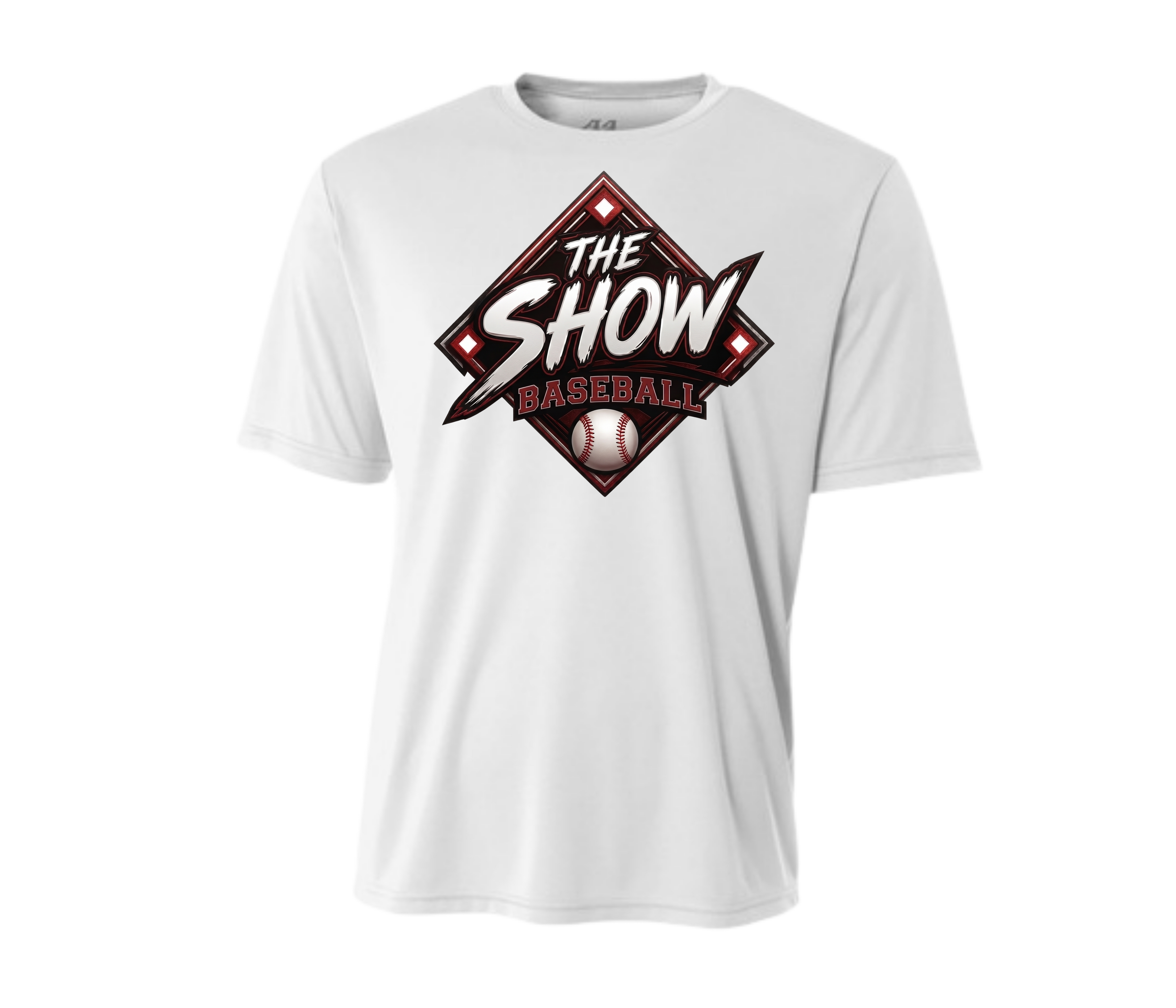 The Show Baseball Short Sleeve Logo Shirt (Red, Black, and White)