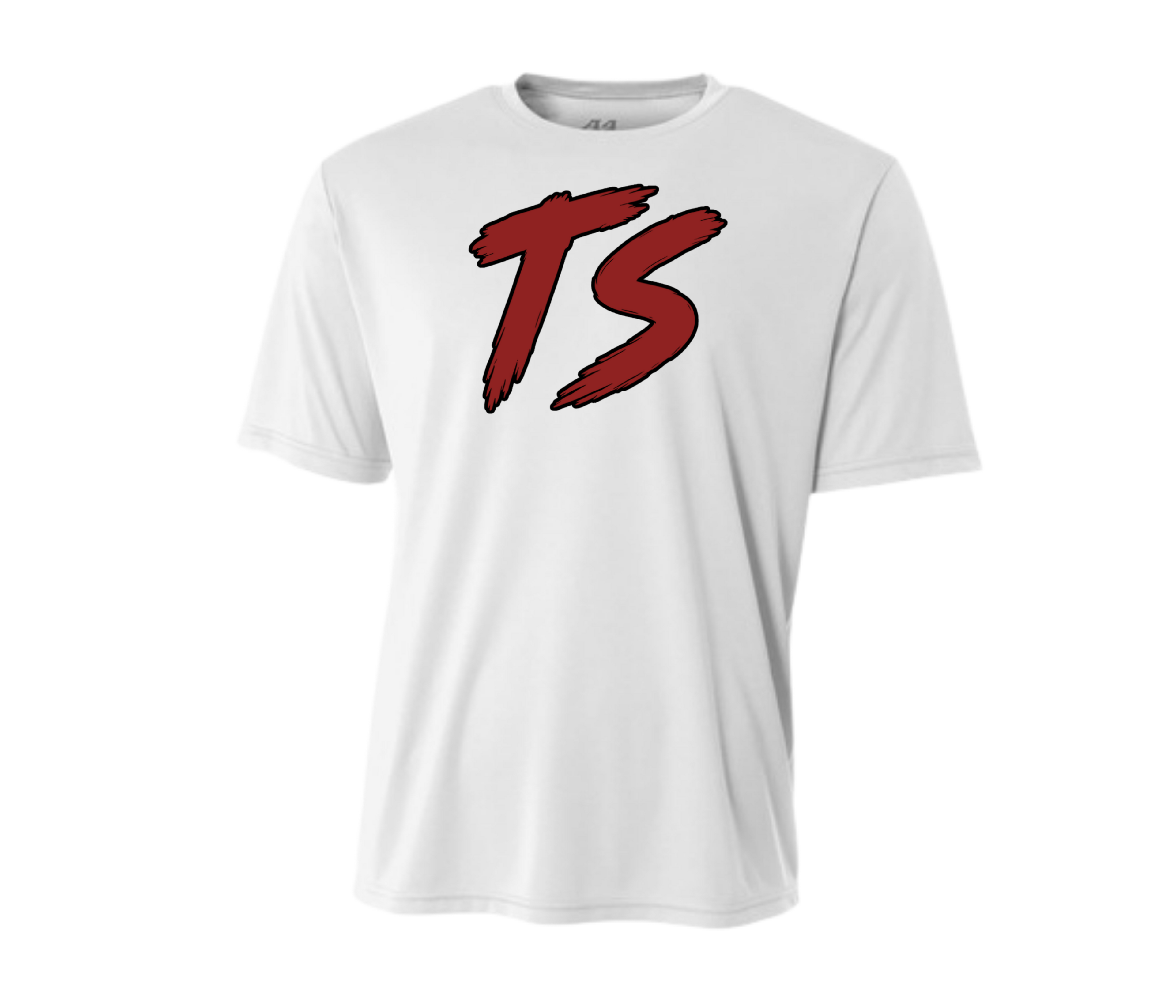 The Show Baseball Short Sleeve Performance Shirt (Red, Black, and White)