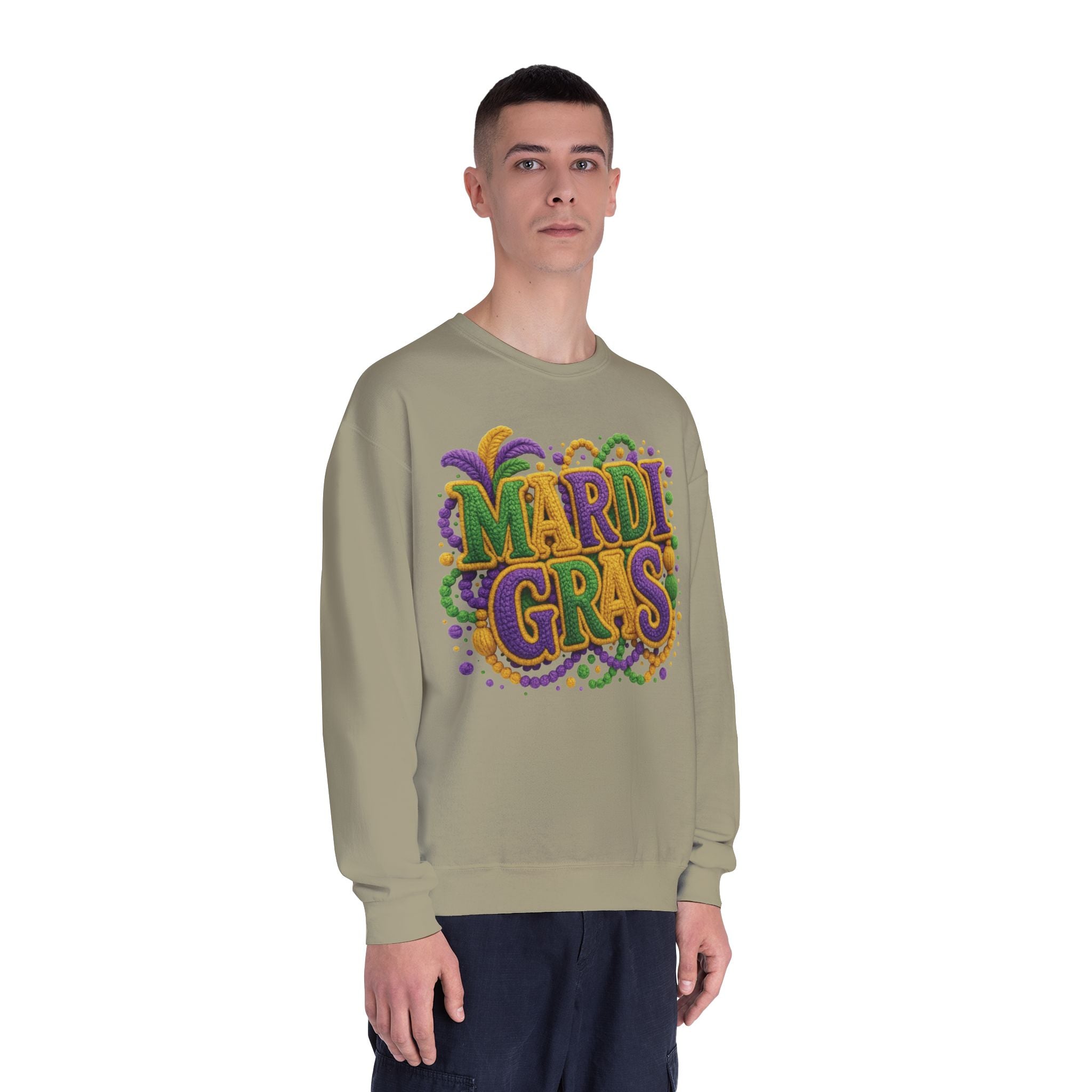 Mardi Gras Beads and Mask Sweatshirt | Carnival Parade Shirt