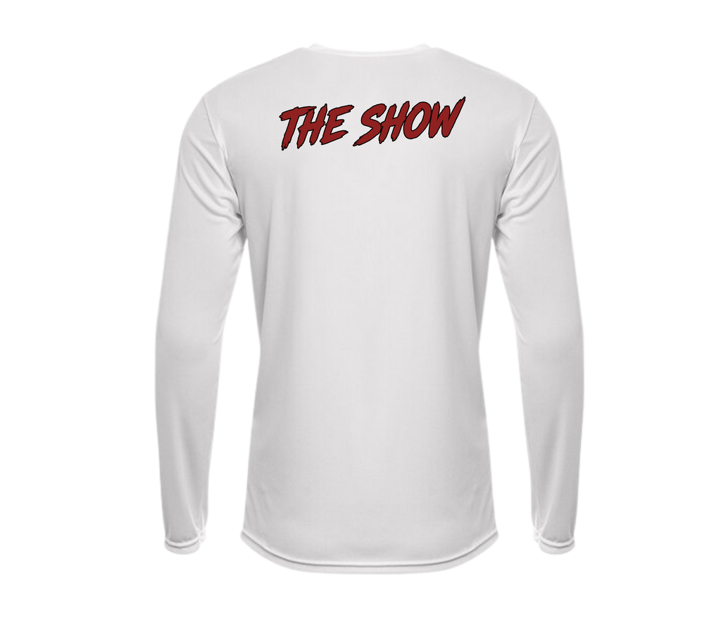 Youth Long Sleeve Performance Shirt (Red, Black, and White)