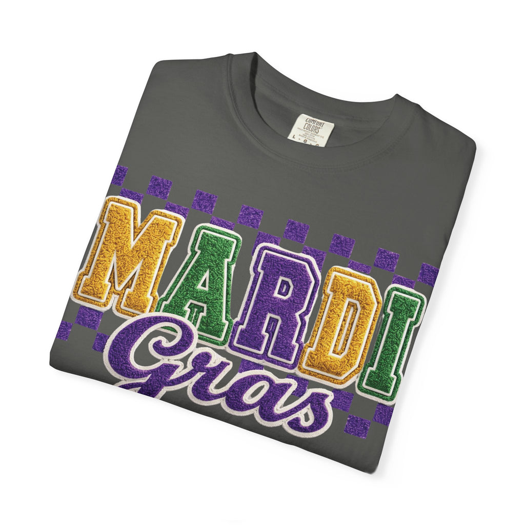 Faux Yarn Mardi Gras Comfort Colors Shirt