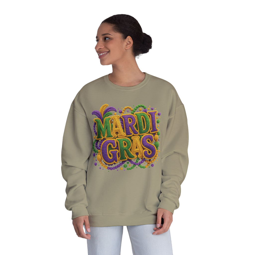 Mardi Gras Beads and Mask Sweatshirt | Carnival Parade Shirt