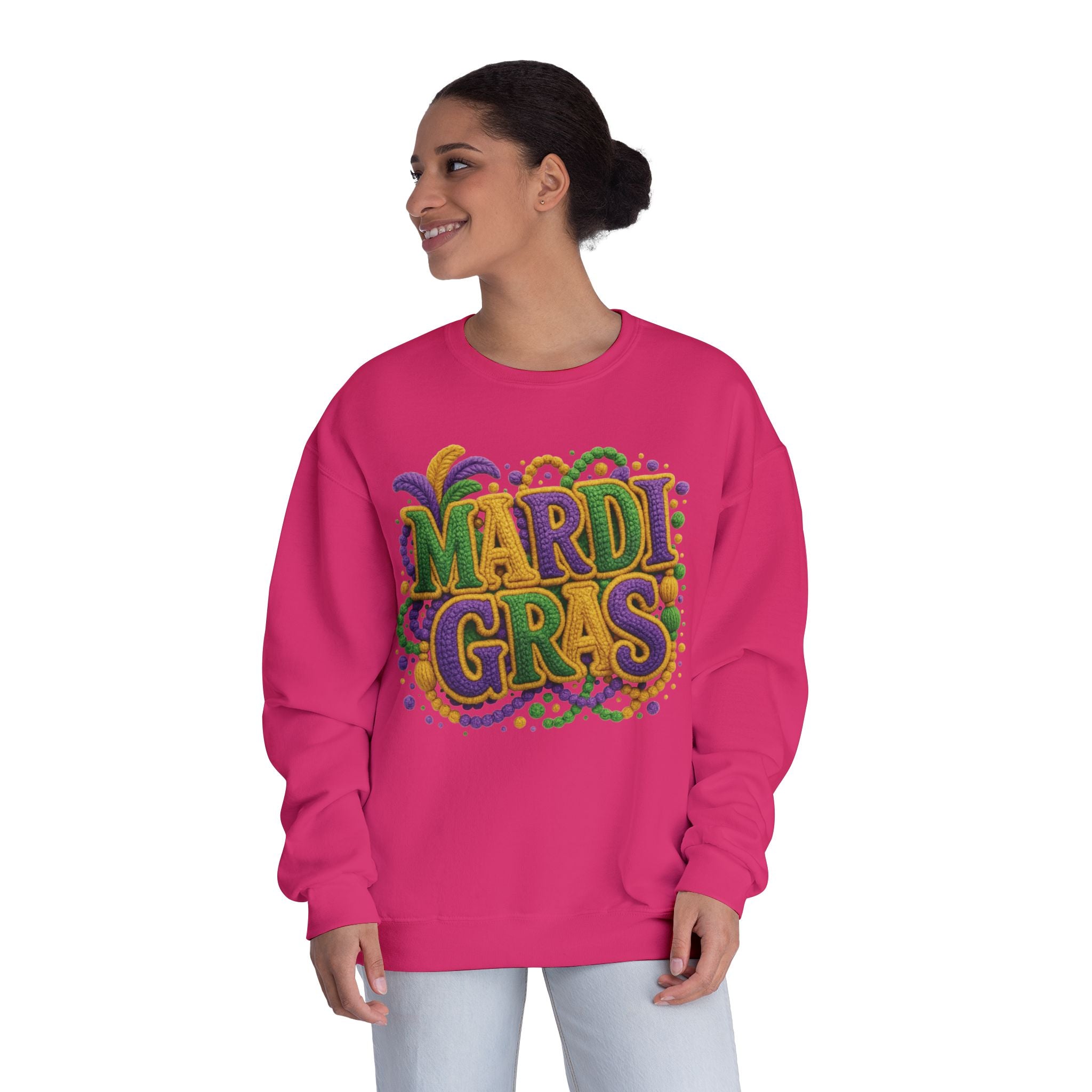 Mardi Gras Beads and Mask Sweatshirt | Carnival Parade Shirt