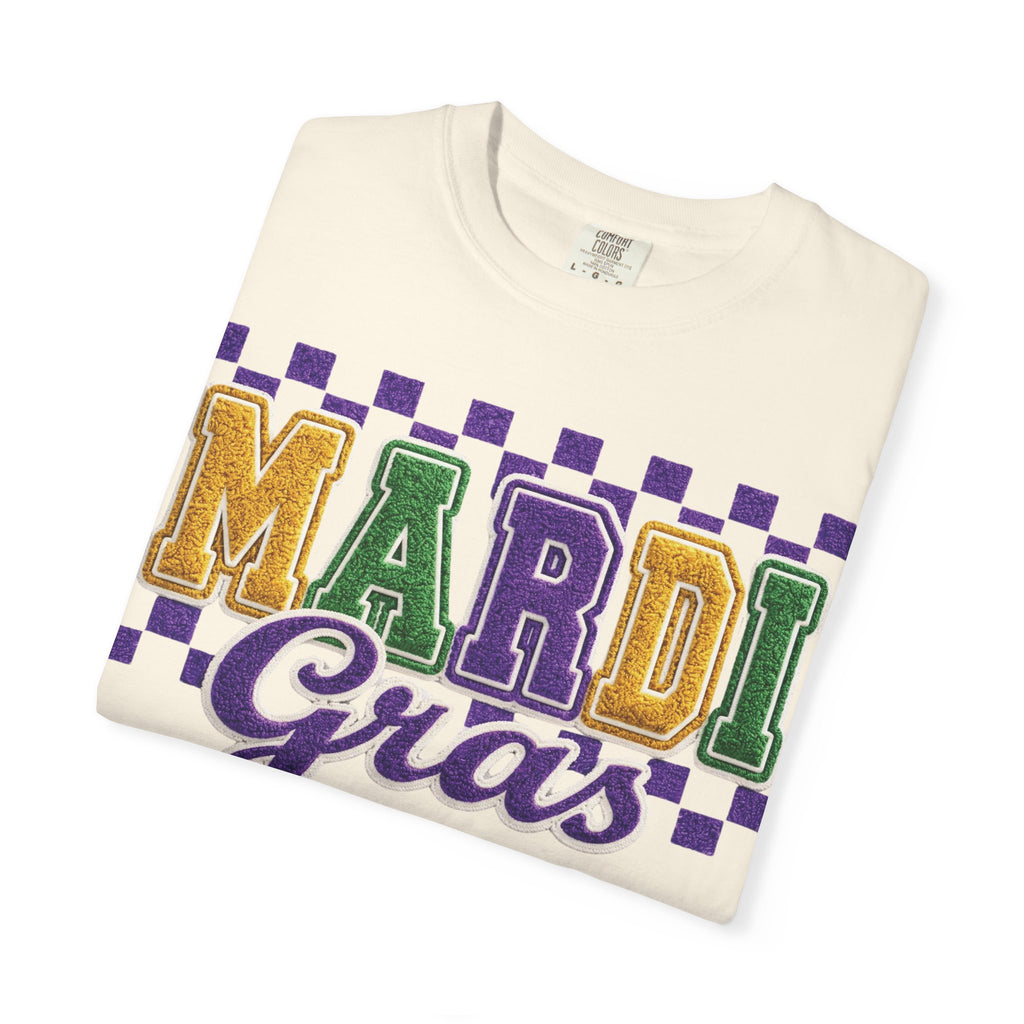 Faux Yarn Mardi Gras Comfort Colors Shirt
