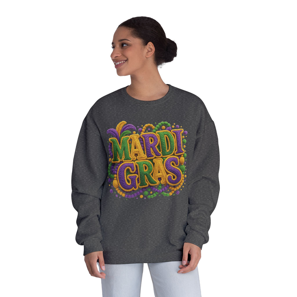 Mardi Gras Beads and Mask Sweatshirt | Carnival Parade Shirt