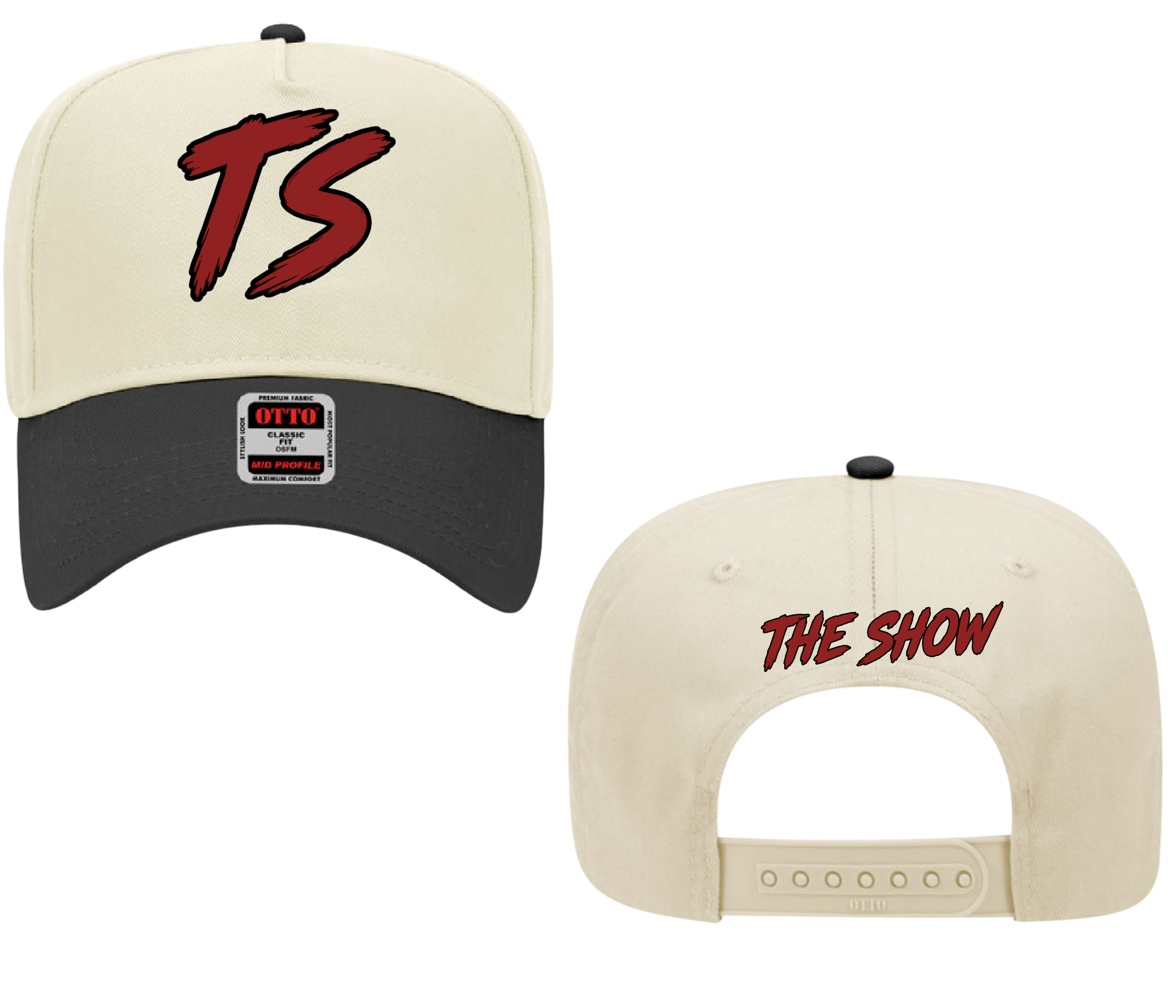 The Show Baseball Two Tone Snapback Cap (Cream and Black)