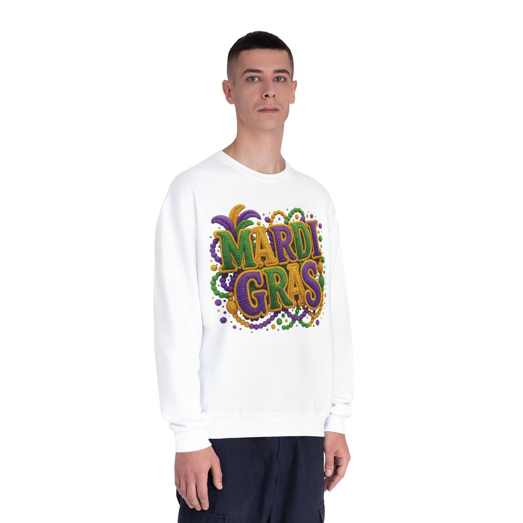 Mardi Gras Beads and Mask Sweatshirt | Carnival Parade Shirt