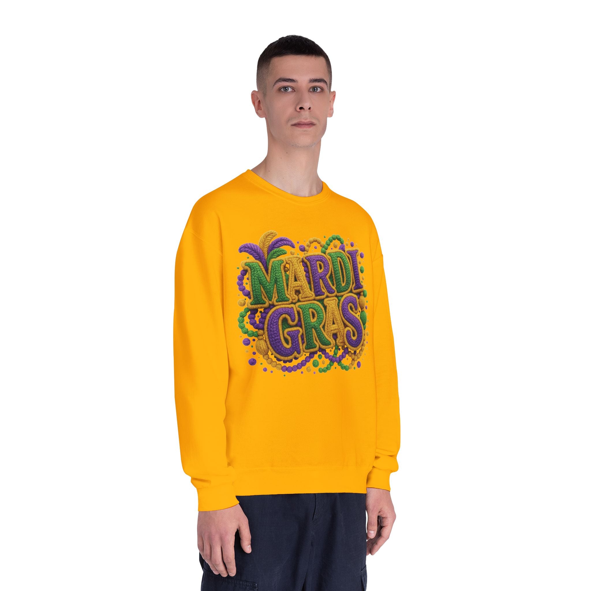 Mardi Gras Beads and Mask Sweatshirt | Carnival Parade Shirt