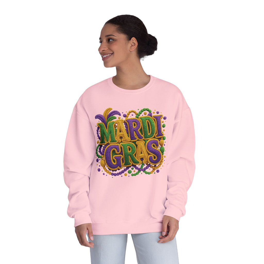 Mardi Gras Beads and Mask Sweatshirt | Carnival Parade Shirt
