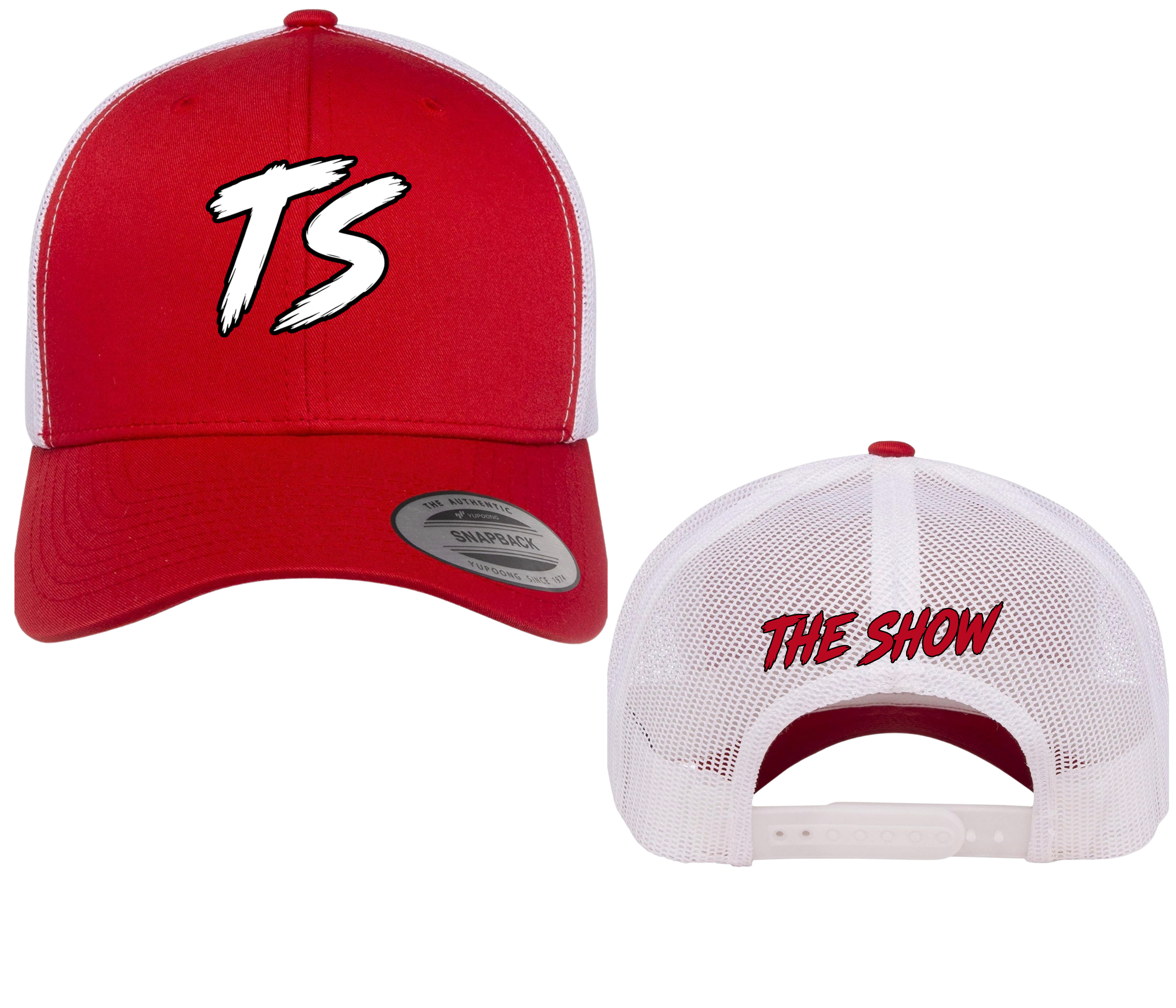 The Show Baseball Truck Hat Snapback Cap (Red and White)